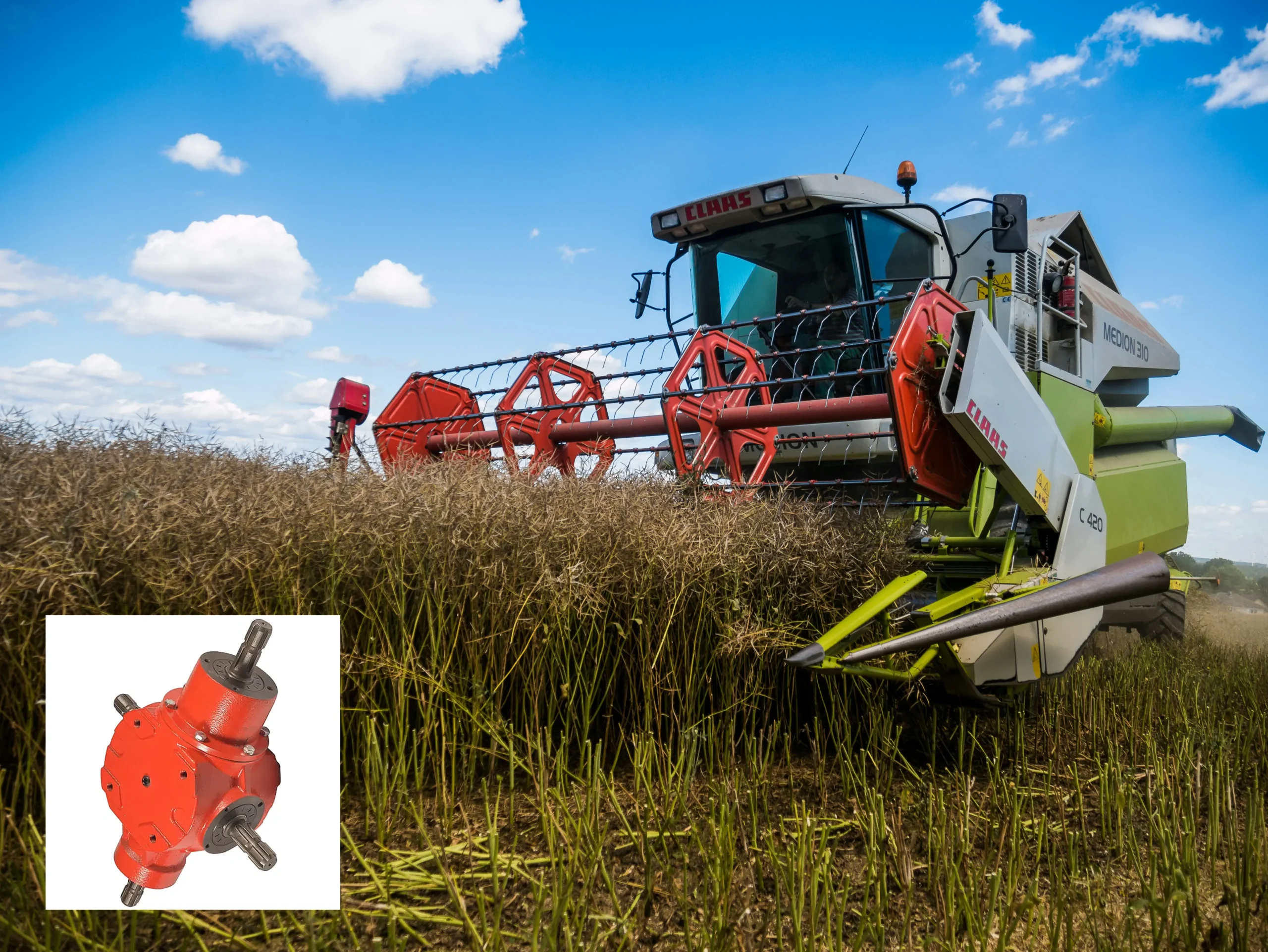 Large format round baler operation using EP-40002 heavy duty baler gearbox
