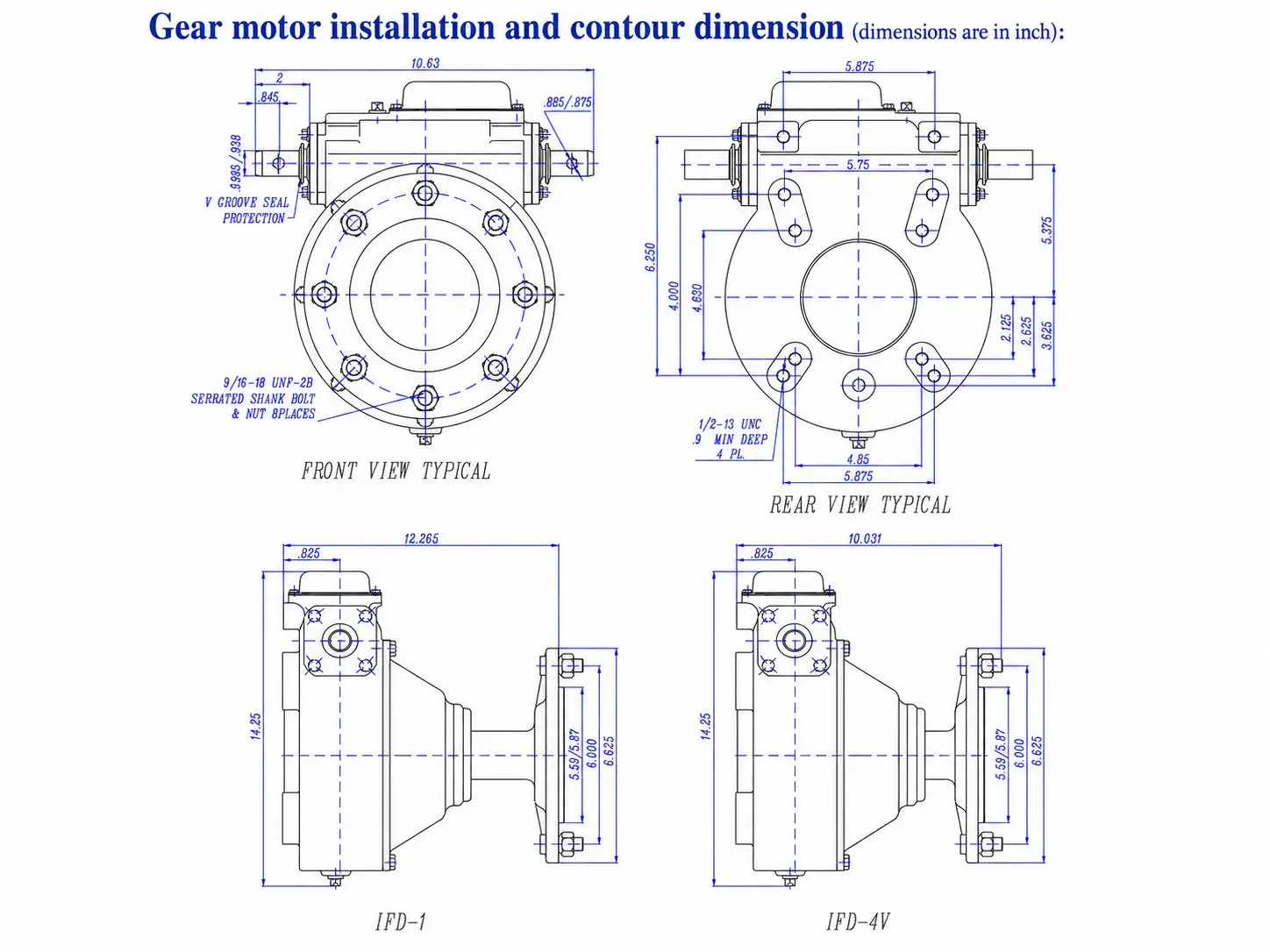 EP-AEP-1 Final-Drive Wheel Gearbox Dimension