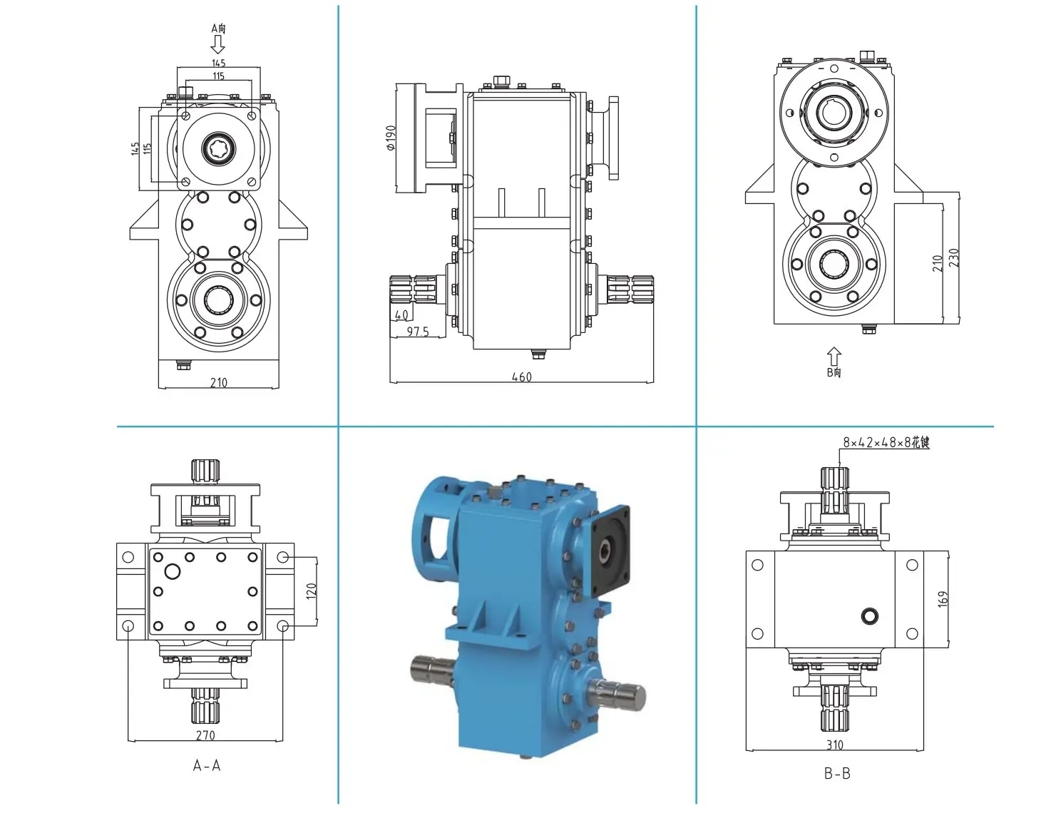 EP-B80 Compact Baler Gearbox Dimension
