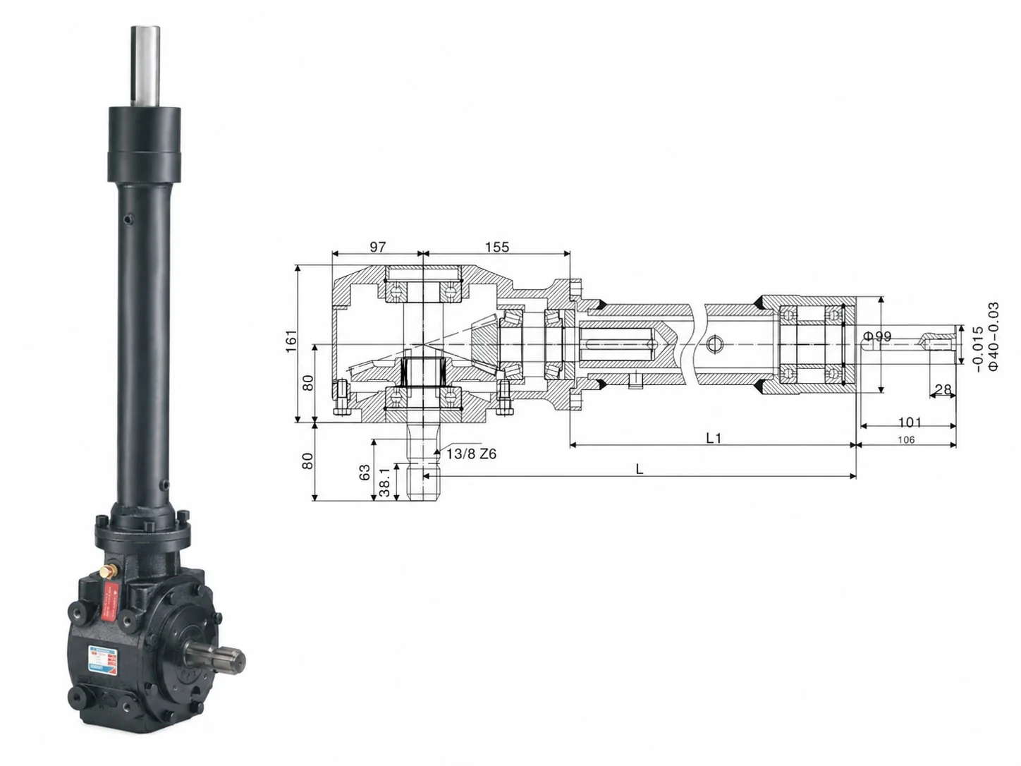 EP-HC-9.311-JCG Rotary Tiller Gearbox Dimension